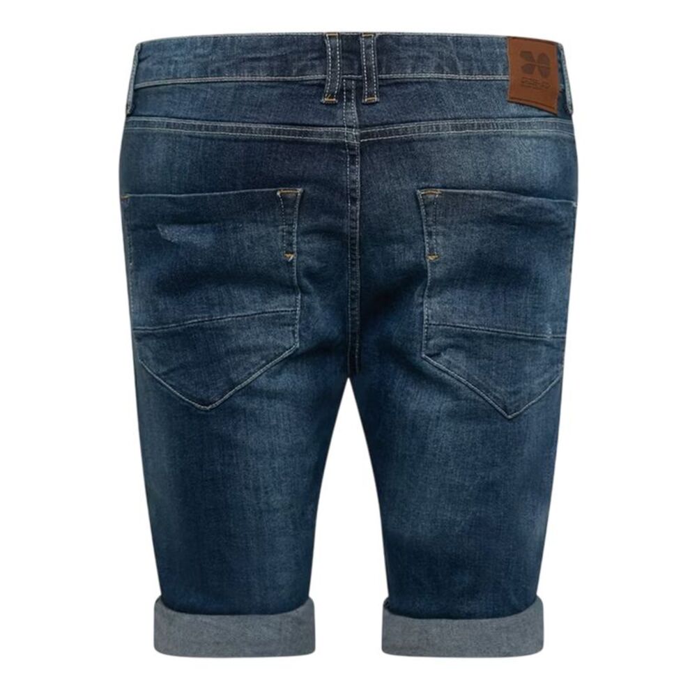 Crosshatch Mens Riptrey Denim Ripped Shorts / Mid Wash - Picture 2 of 2